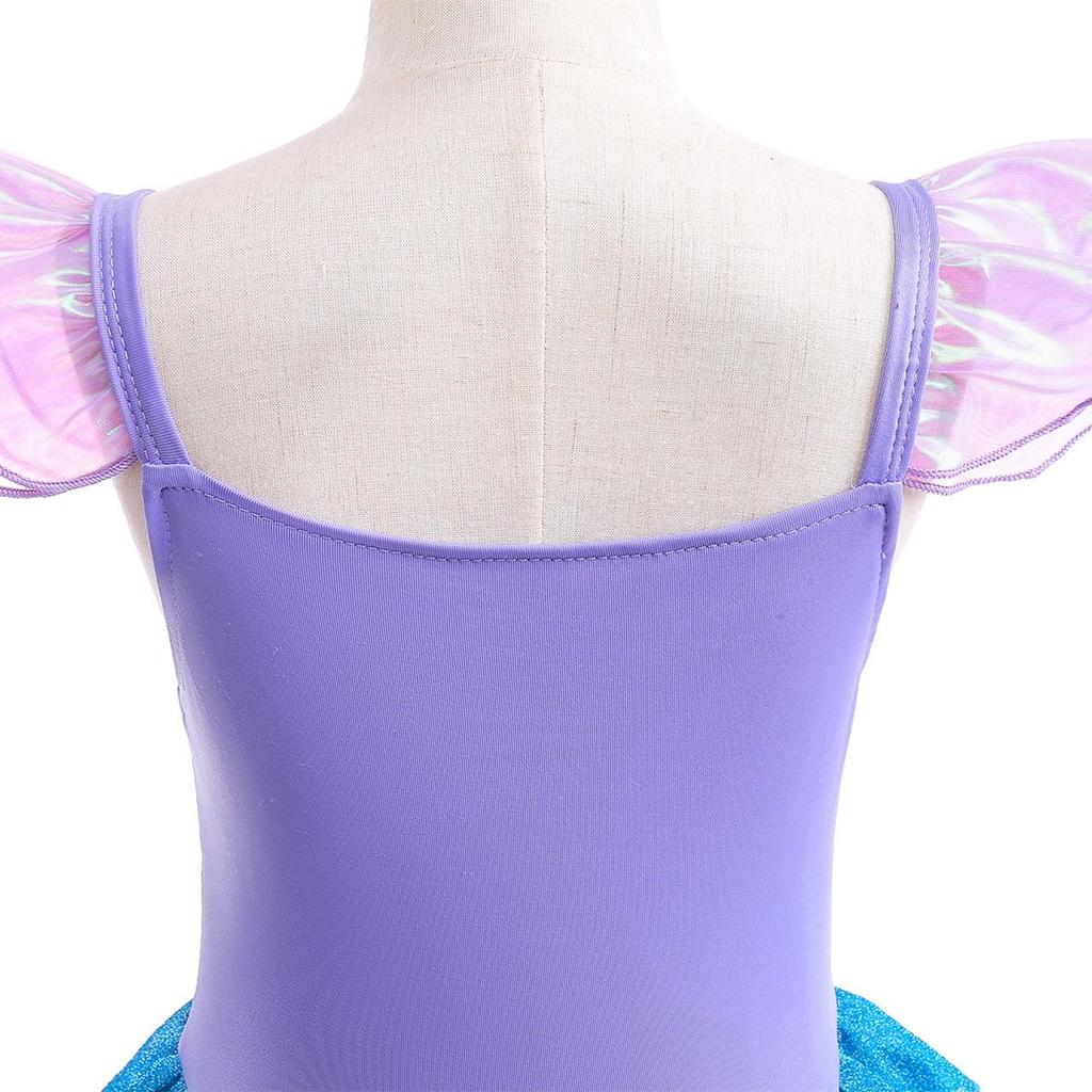 Платье принцессы Русалочки для девочек, фатиновый карнавальный костюм с короткими рукавами, детская карнавальная одежда на день рождения, Хэллоуин