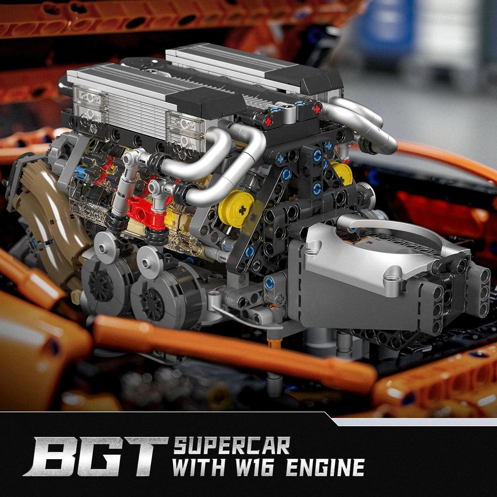 Mould King 10131 Технология Блок двигателя W16 952 детали Набор блока двигателя Подарок для мальчиков и девочек Игрушка,