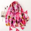New Japanese And Korean Sweet Dyeing Colorful Cotton And Hemp Texture Scarf Soft Sunscreen Shawl Vacation Beach Scarf