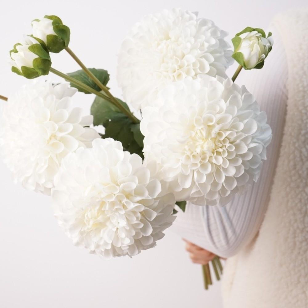 Pink Artificial Dahlia Flowers 2 Heads Artificial Faux Plants Home Decoration