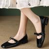 Autumn New Fashionable Retro Low Heel College Style Single Shoes Coarse Heel Shallow Bow Mary Jane Shoes for Women