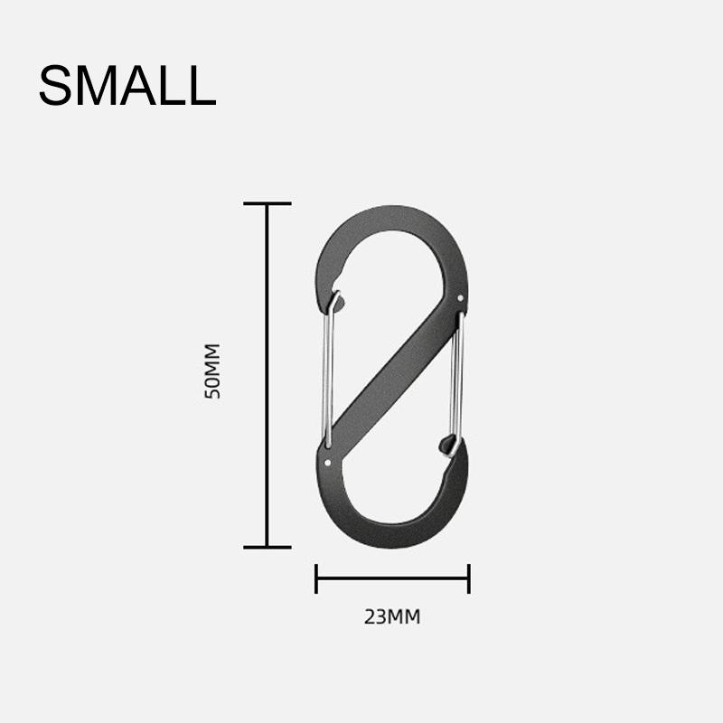 S-образный двойной карабин, брелок, замки-молнии для рюкзаков, карабин, скользящий замок, алюминиевый сплав, большой, средний, маленький карабин для кемпинга