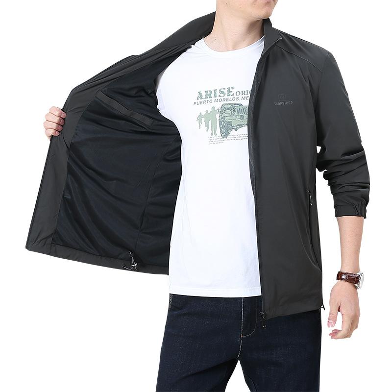 Весенне-осенняя куртка с вертикальным воротником и легкая повседневная куртка для мужчин