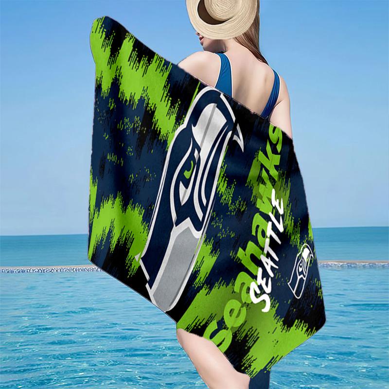 Seahawks Team Spirit Microfiber Beach Towel, Lightweight And Quick-Dry, for Summer Travel, Beach Essential, Swimming Pool