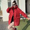 Down Cotton Clothes Women's Medium and Long Winter New Popular Live Broadcast Loose Bread Clothes Jacket