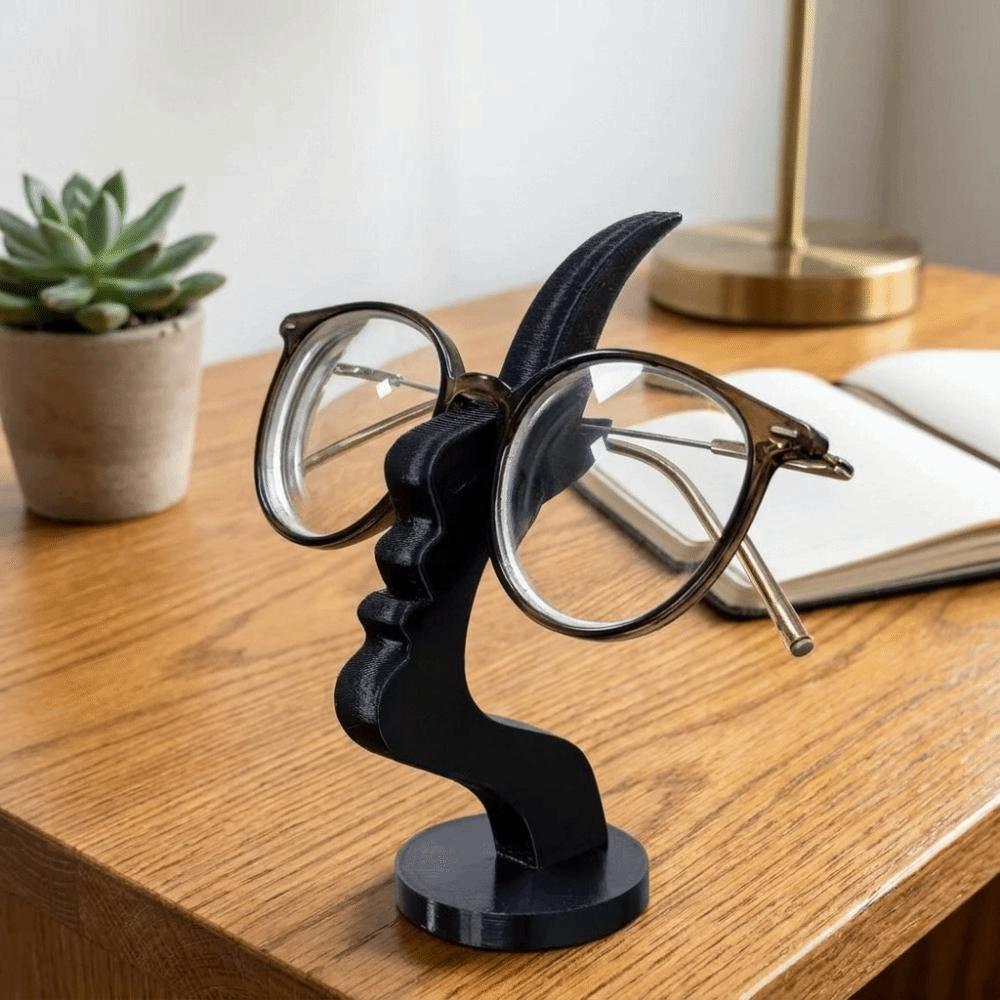 Curved Design Side-Face Shaped Eyeglass Holder Abstract Face Shaped Desk Decor Art Storage