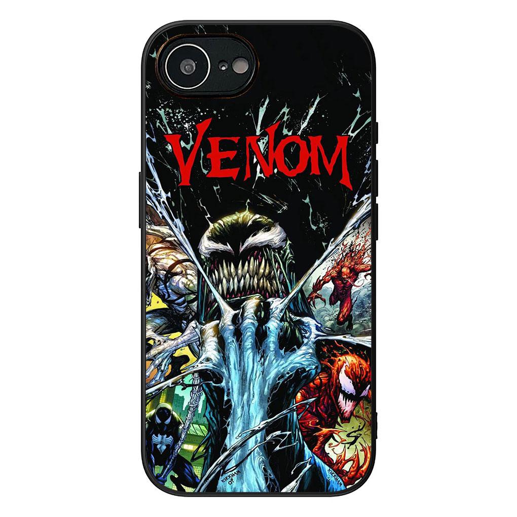 Soft Phone Cover for Apple iPhone 17 16 14 15 Pro Max Plus 15+ 16E XR ProMax Air Case Venom Superheroes Marvels Casing
