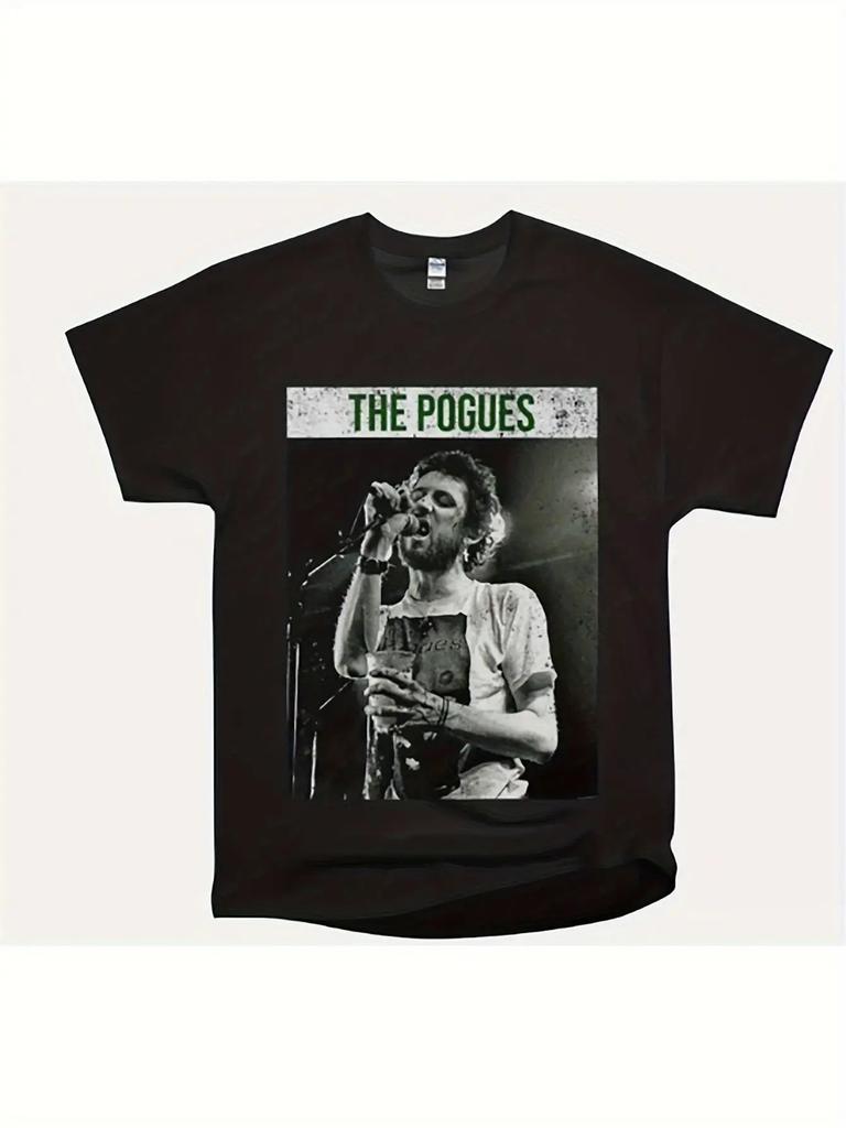 Ирландский фолк 80-х The Pogues Музыка Крутая Футболка Классическая Новая с бирками Gildan Летняя Мода Повседневная Удобная Мужская Черная Хлопковая Футболка 230 г