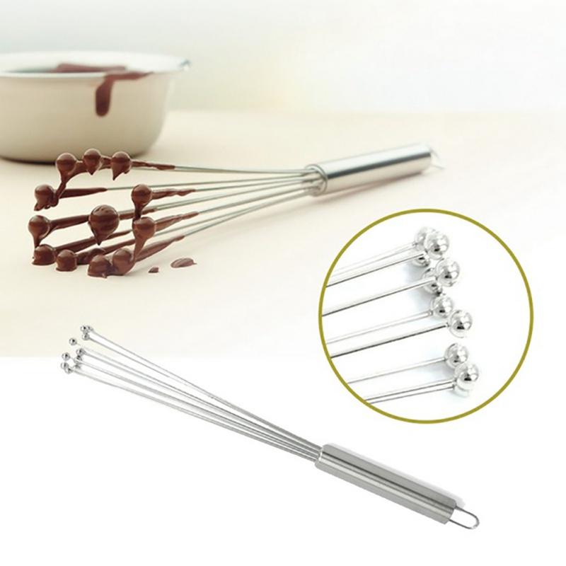 Whisk Kitchen Hand Holding Stainless Steel Ball Eggbeater Mixing Tools