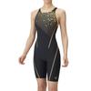Swimsuit Training One Piece Spats Black X Gold SS [Arena] (Open Back/Half Leg) Women's (BKGD)