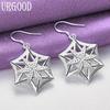 925 Sterling Silver Geometric Dropped Earrings Fashion Jewelry