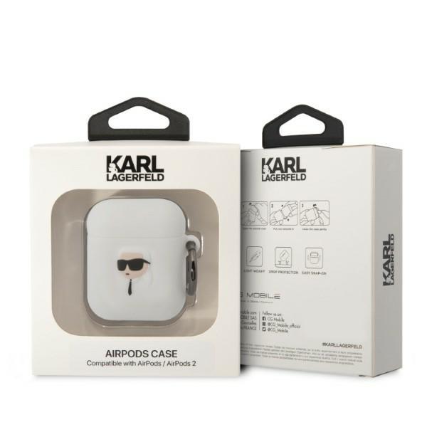Etui do AirPods 1/2 Karl Lagerfeld 3D Silicone Karl Head Białe