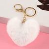 Plush Love Heart Keychain Soft Fluffy Lightweight Girls Car Key Ring Holder Handbag Backpack Decoration Pendant Birthday Gift