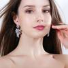 CMM Luxury Bridal Silver Color Jewelry Water Drop Cubic Zirconia Drop Earrings