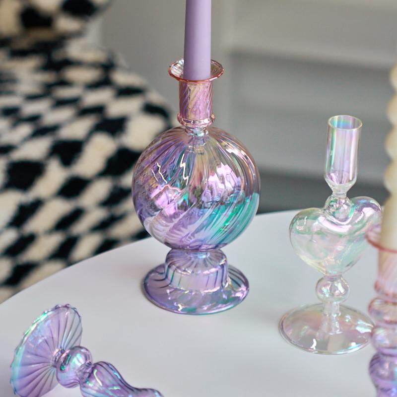 Подсвечники в стиле ретро Floriddle, конусные подсвечники, высокие подсвечники, украшение для вечеринки, стеклянная ваза, домашний декор, свадебное украшение