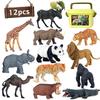 Safari Animal Toy 12 Realistic Jumbo Wild Jungle Animal Large African Zoo Animal Figure Set with and Plastic Animal Learning Toys for Boys and Girls