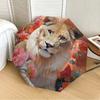 1pc Lion Floral Print Automatic Folding Umbrella, Heavy-Duty 8-Rib Construction, Perfect for Everyday yy251114112