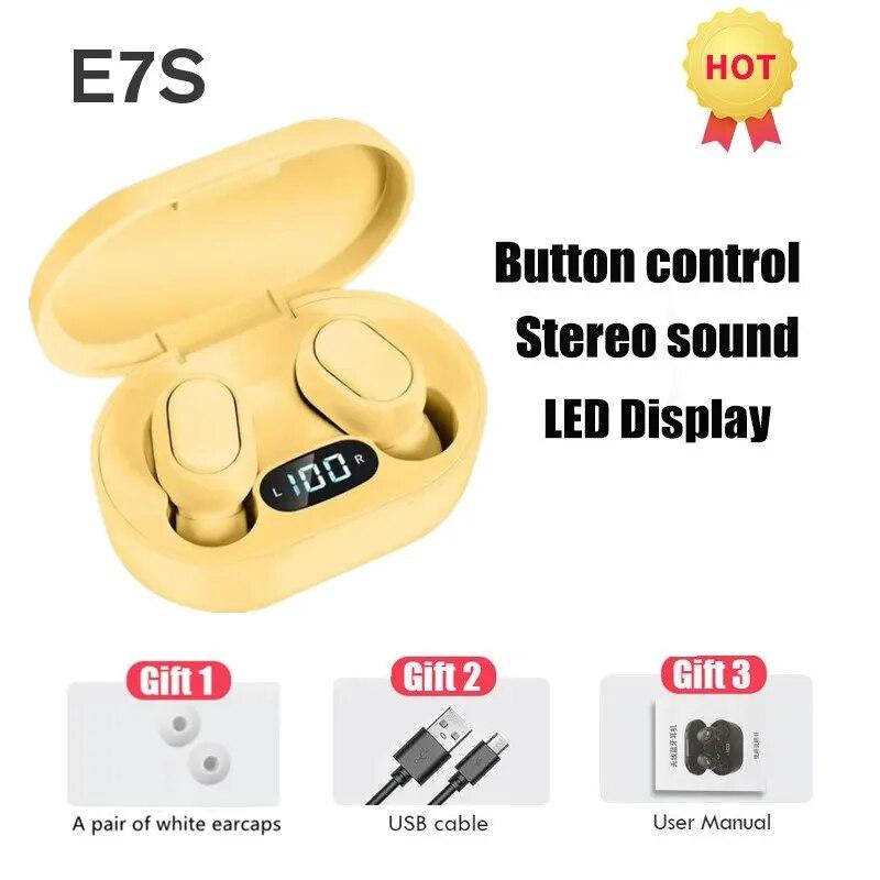 E7S TWS Беспроводные Наушники Bluetooth Наушники Управление Спортивная Гарнитура Водонепроницаемый Микрофон Музыкальные Наушники Работают На Всех Смартфонах