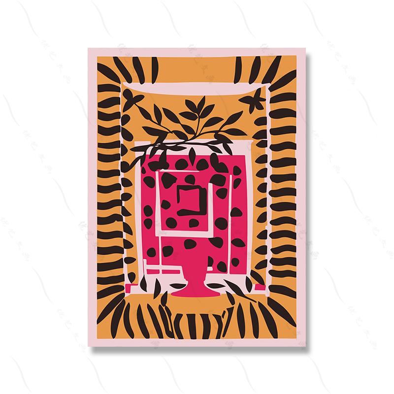 Bohemian Abstract Tiger Paper Cutouts Art Poster Print Egyptian Garden Artwork French Woman Canvas Painting Wall Room Home Decor