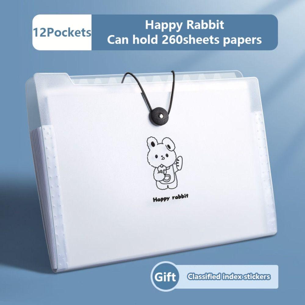 5/8/12 Pockets Test Paper Storage Folder Large Capacity Document Bag Fashion File Organizer