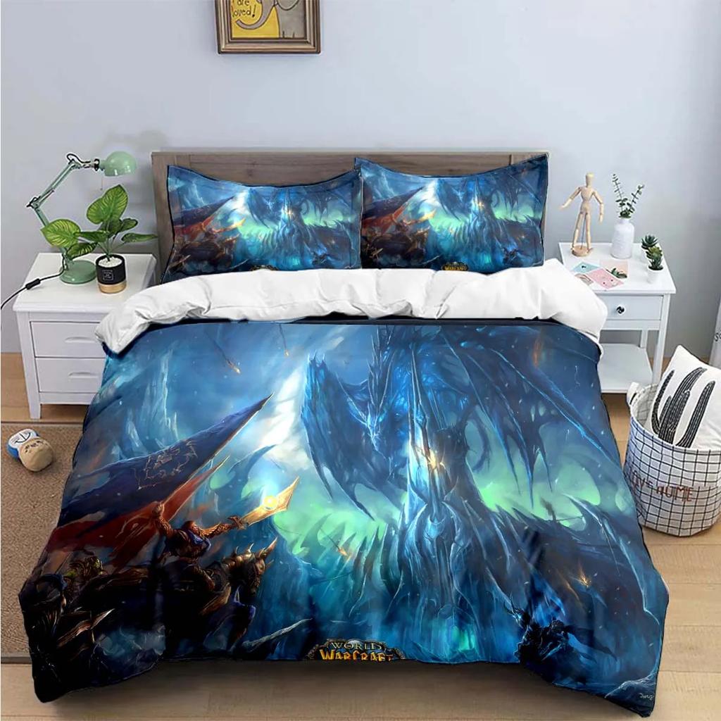 Горячая Мода 3D Игра W-Warcraft Печать Комплекты Постельного Белья Набор Постельных Принадлежностей Пододеяльник Комплект Покрывала Постельное Белье Роскошный Подарок