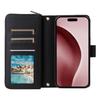 R20 For iPhone 16 Pro Case Zipper Pocket Wallet Leather Phone Cover