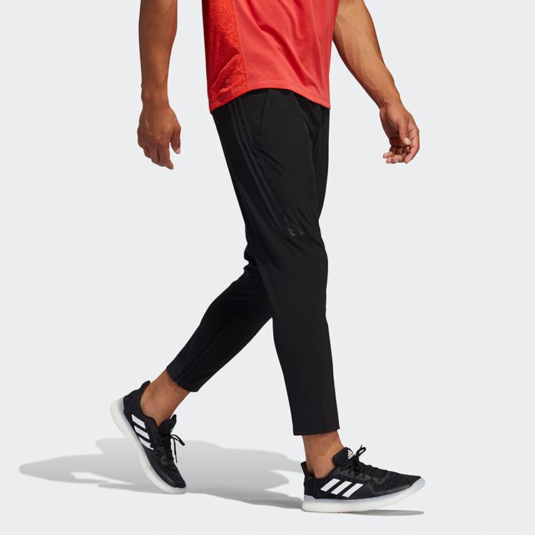 adidas Зауженные тренировочные брюки с логотипом, мужские брюки, черные FJ6134