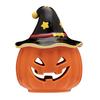 Halloween Ceramic Pumpkin Tea Light Holder Tabletop Spooky Pumpkin Sculptures Candle Holder for Home Holiday Party Decoration