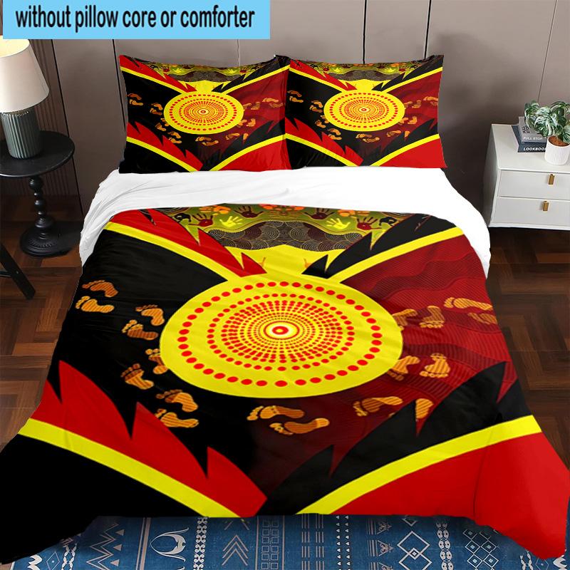 Sunrise Australian Indigenous Art 3pcs Bedding,Including 1pc Duvet Cover And 2pcs Pillowcases Perfect for Christmas,Ideal for Bedroom, Dormitory