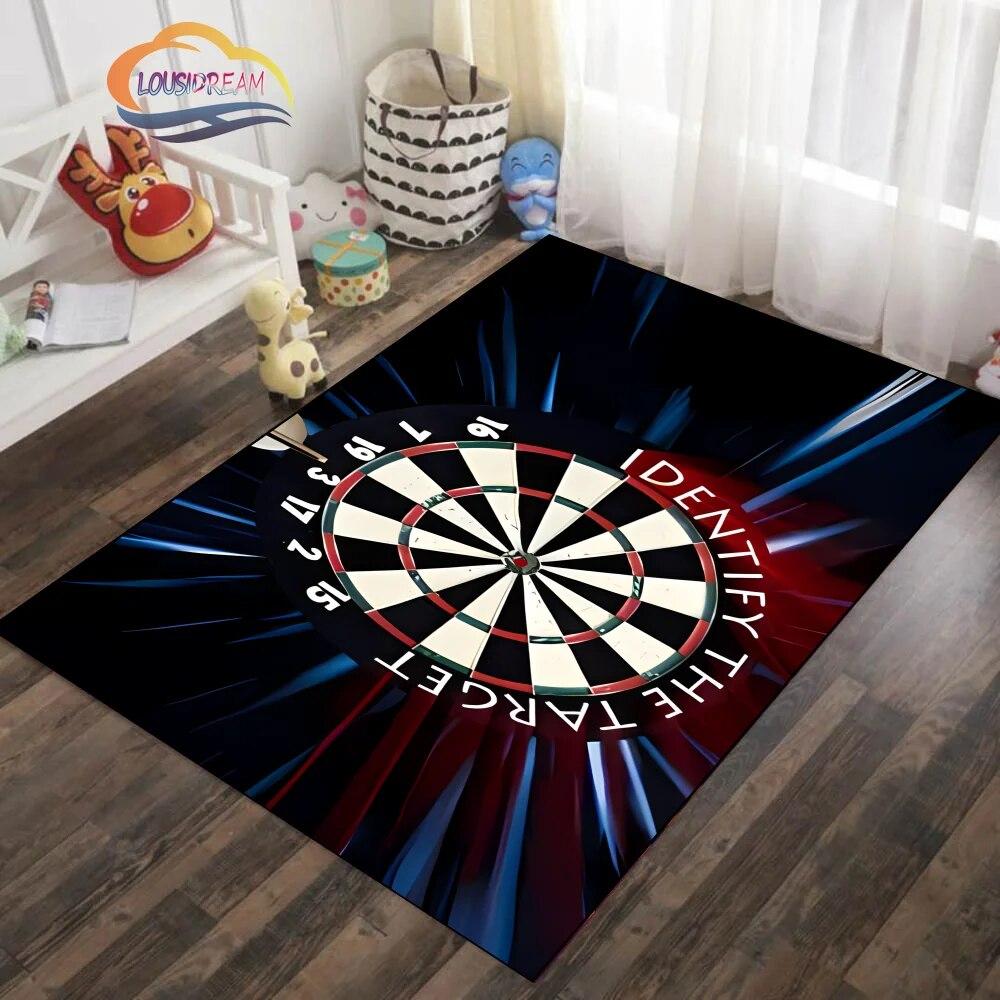 Ice and Fire Darts Pattern Carpet Fashion Soft Mat Gifts for Sports Lovers Household Floor Outdoor Play