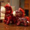 Stuffed Pretty Flashing Horse Plush Doll Colorful Sequined Pony Decor  Festival Decoration
