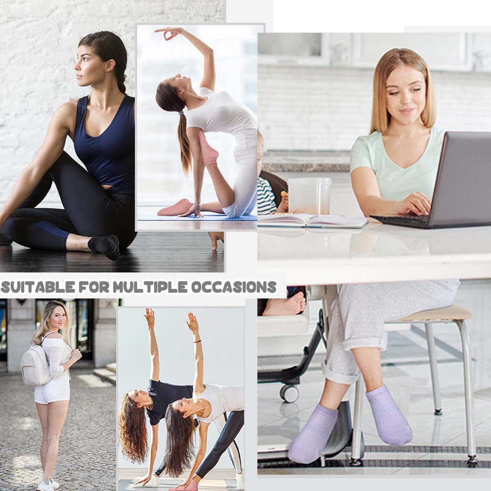 4 пары нескользящих дышащих носков для йоги для женщин – Носки с нескользящей подошвой для пилатеса, барре, танцев и тренировок