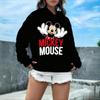 Винтажное худи с принтом Микки Мауса Дисней Женское Мужское Осень Оверсайз Повседневный Уличный стиль Мультяшный Графический Пуловер Толстовка Модные Топы