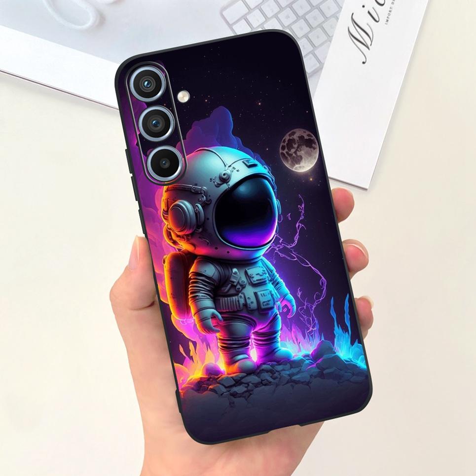 Soft Silicone Cases For Samsung Galaxy A54 5G A53 5G Case Samsung a23 4G 5G A12 A125F Bumper Shell Black Cat Stylish Coques Etui