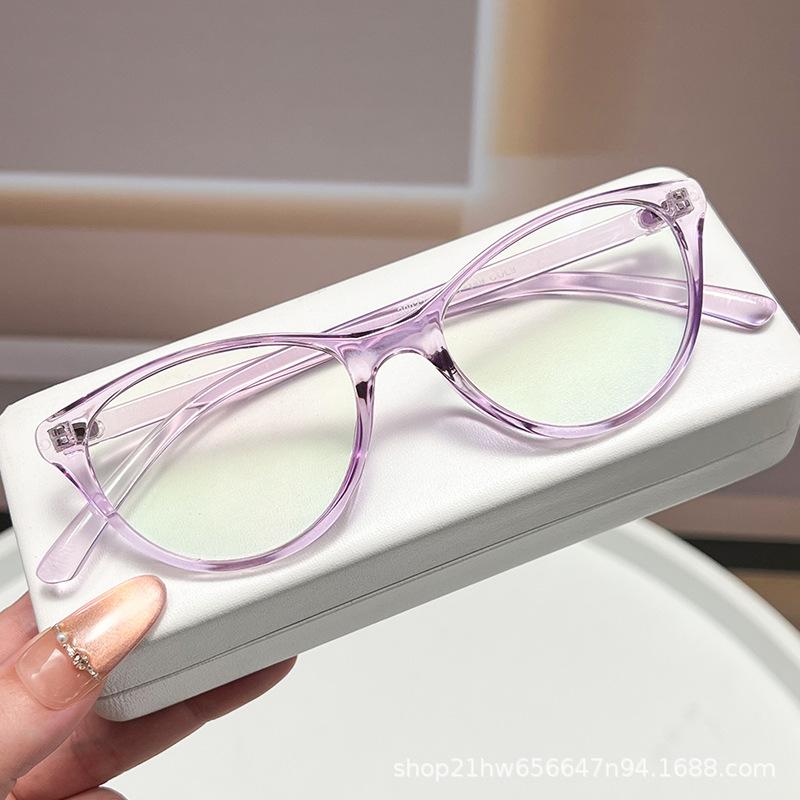 Retro round frame reading glasses middle-aged and elderly high definition comfortable reading glasses ultra-light live broadcast anti-blue reading gla