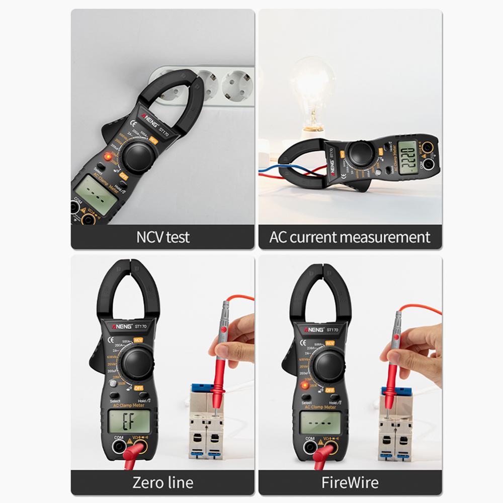 Умные клещи ANENG ST170, 1999 г., цифровой мультиметр с автоматическим выбором диапазона, ЖК-экран, напряжение переменного и постоянного тока