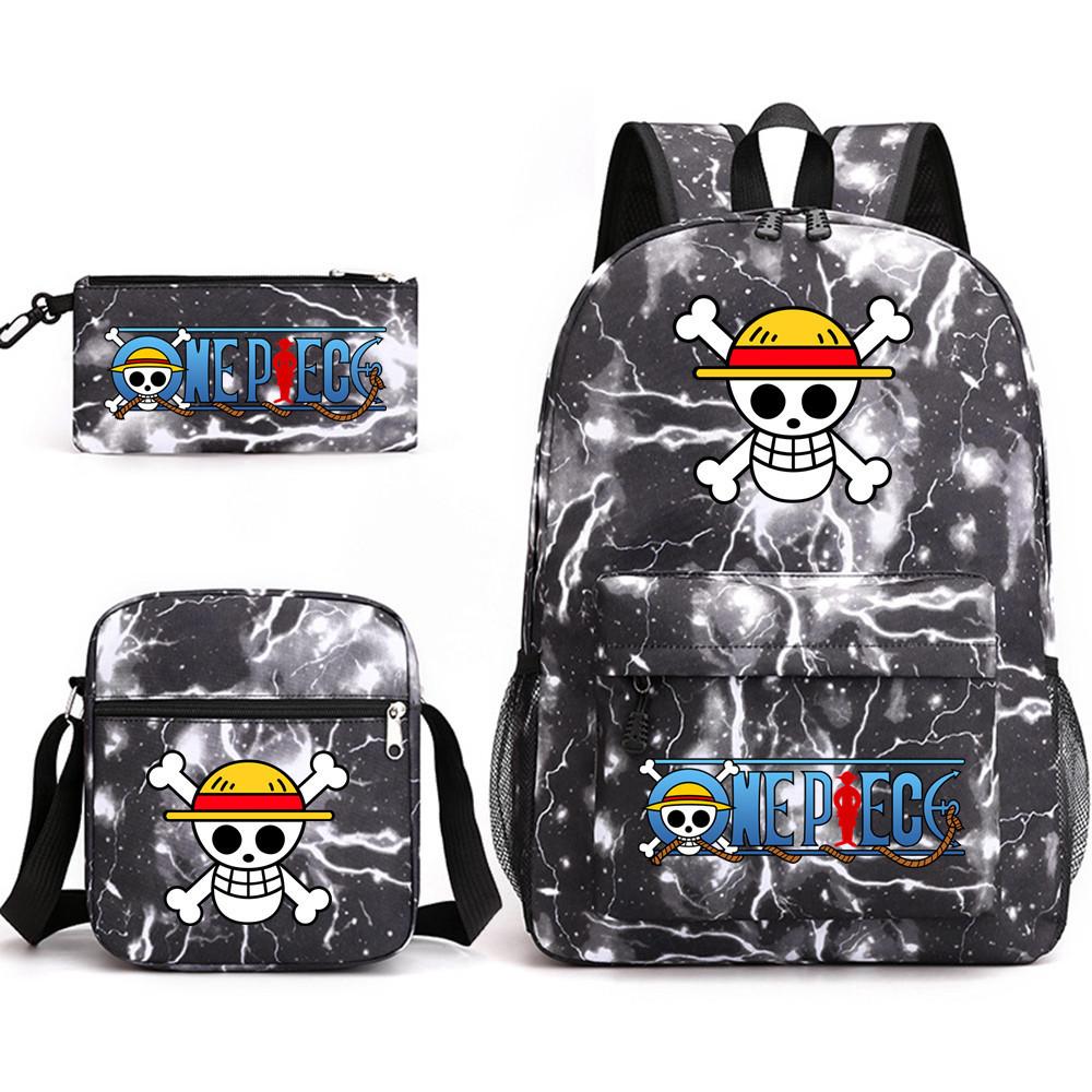One Piece large-capacity student backpack three-piece set 7531 KTB