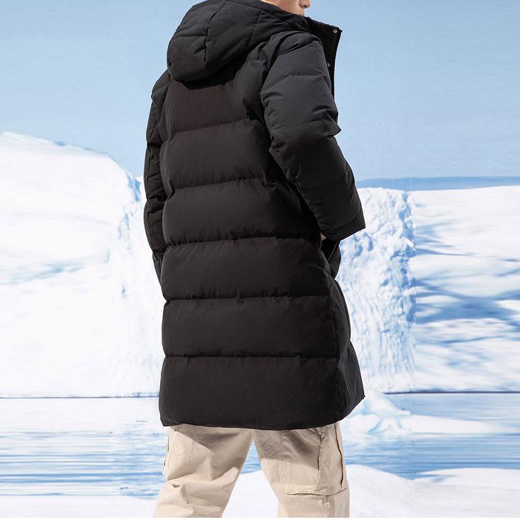 Anta Пуховик средней длины с капюшоном и мужской верхней одеждой Fiery Tech черный 152147945-2