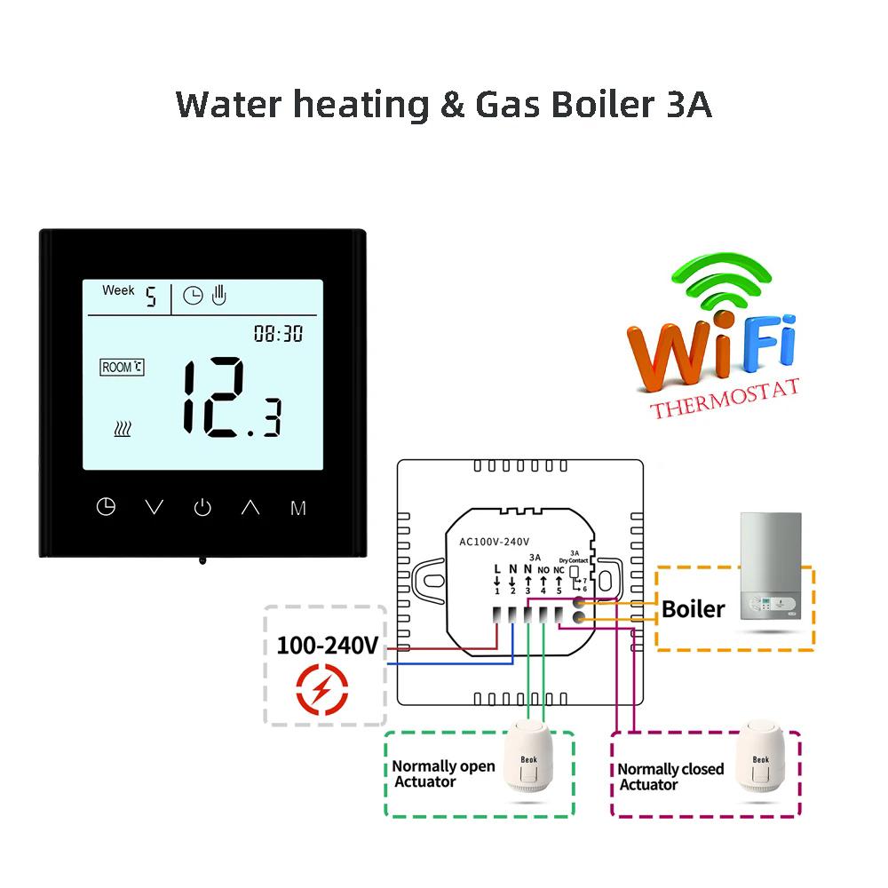 MINCO HEAT MK100 Smart Tuya WiFi теплый пол термостат для электрического отопления регулятор температуры газовый котел водонагреватель