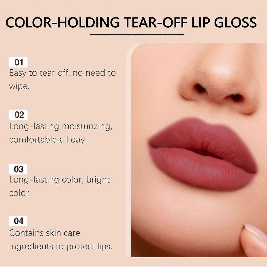 brown 4ml long-lasting tear-off lip gloss moisturizing non-stick cup brightens the skin and highlights the complexion high-gloss blush lip gloss lip