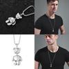 Trendy Vintage Teddy Bear Necklace In Durable Titanium Steel For Unisex Fashion Accessories