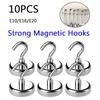 5/10PCS Magnetic Hook Neodymium Magnet E10/16/20 Heavy Duty Wall Hooks Lectroplating Metal for Home Kitchen Organization