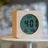 Table Clock Alarm Clock Digital Clock Wooden Natural Calendar Display Temperature Display Cute Round Square Bedside Bedroom Quiet (Square)