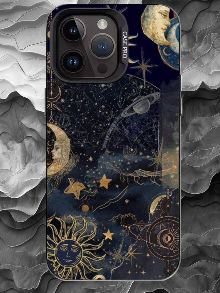 A-astrology Чехол для телефона для iPhone 17 16 15 14 13 12 11 Pro Max Plus Серебристый Матовый Черный Чехол
