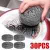 30 шт. прочных стальных шариков для чистки из нержавеющей стали, шарики для мытья посуды, чистящие средства для кухни, губки для чистки инструментов