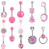 12Pcs/Set Belly Button Ring Woman Navel Body Piercing Jewelry