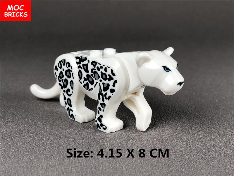 MOC Кубики DIY Лесной Животный леопард лев Тигр Фигурка аксессуар Образовательные строительные блоки игрушки для детей подарок