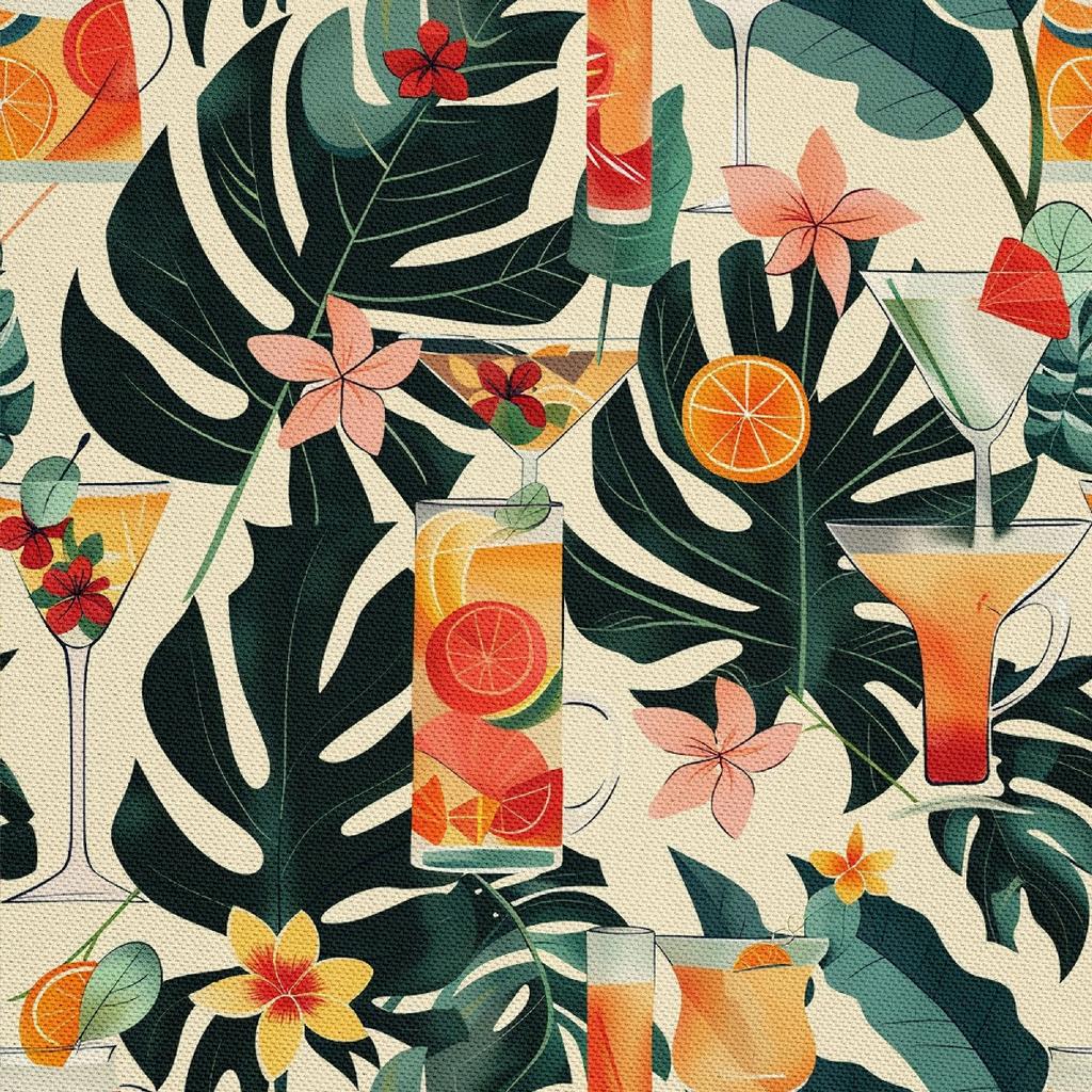 Outdoor Dekostoffe Oxford - Motiv Cocktail | Dx8432