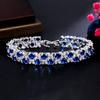 Exquisite Zircon Jewelry Micro-Inlaid Sapphire Flash Diamond Plated White Women'S Bracelet Direct Sales