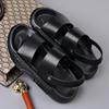 Модные летние новые дизайнерские кожаные сандалии для мужчин однотонные двойного назначения дизайнерские шлепанцы мужские модные повседневные противоскользящие пляжные туфли мужские